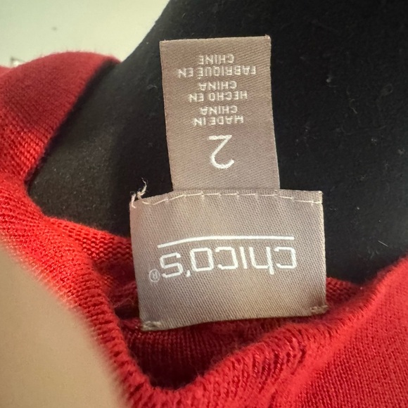 Chicos red cardigan Red Women's Sweater no snags no fading size 2XL - Picture 3 of 3